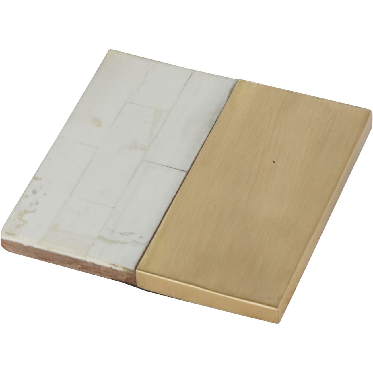 Set of 4 Two Tone Gold & White Coasters